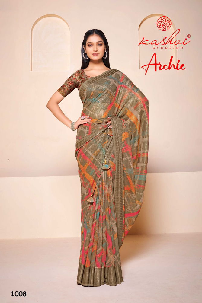 Archie By Kashvi Georgette Printed Sarees Catalog 